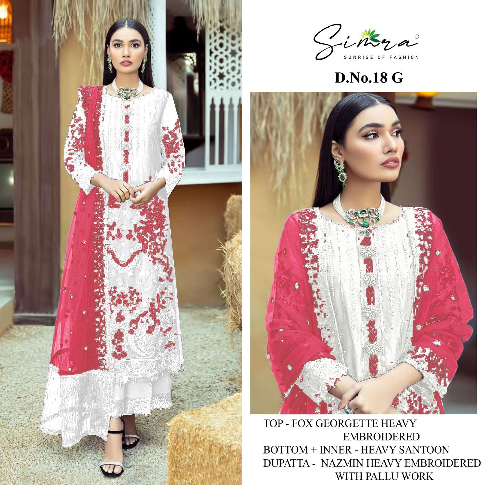 Simra S 18 E To H Georgette Pakistani Suits Catalog